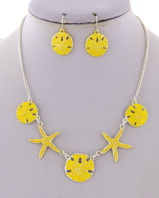 Sea Life Metal Graduating Necklace & Earring Set