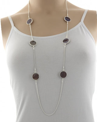 Round Cellulose Acetate Long Necklace