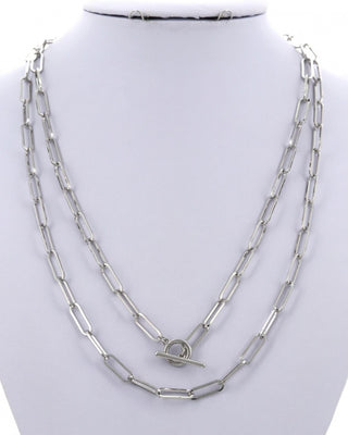 Link Chain Metal Long Necklace SILVER OR GOLD