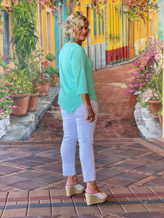 ICE BLUE ASYMMETRIC TOP