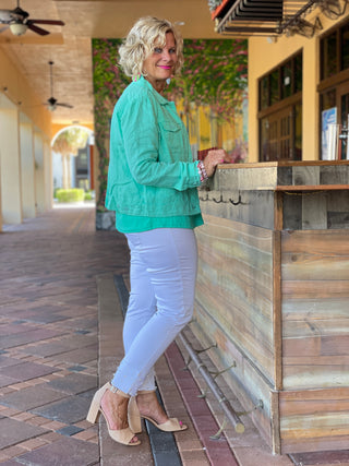 KEY WEST MINT LINEN JACKET