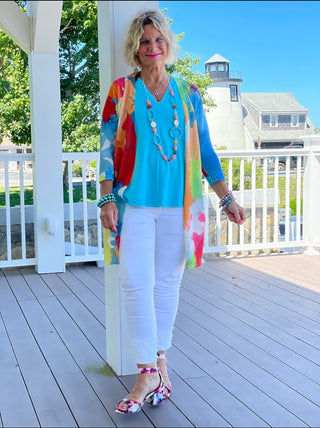 AQUA MARINE CARDIGAN SWEATER