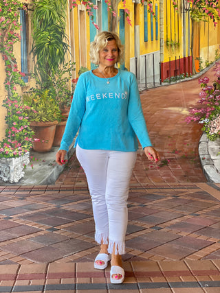 CHENILLE WEEKEND CREW SWEATER