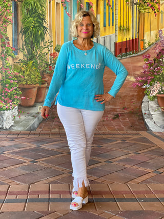 CHENILLE WEEKEND CREW SWEATER