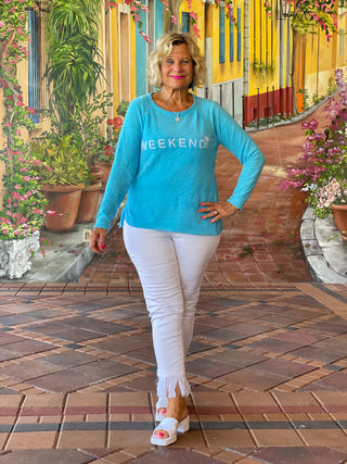 CHENILLE WEEKEND CREW SWEATER