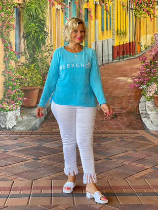 CHENILLE WEEKEND CREW SWEATER