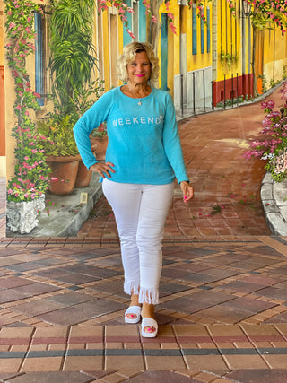 CHENILLE WEEKEND CREW SWEATER