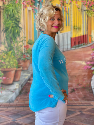 CHENILLE WEEKEND CREW SWEATER