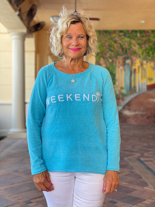 CHENILLE WEEKEND CREW SWEATER
