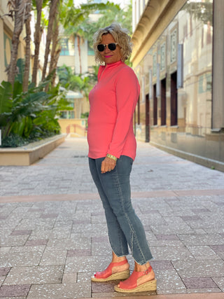CORAL ZIPPER TOP