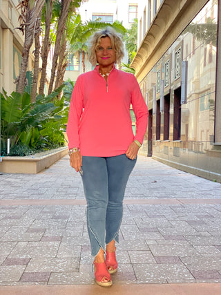 CORAL ZIPPER TOP