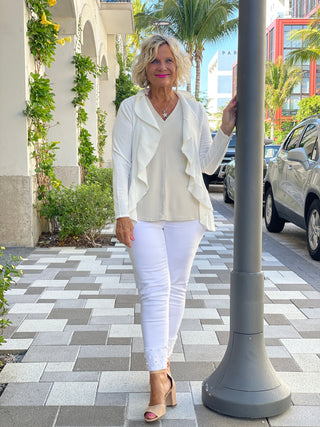 CAROLINE CREAM RUFFLE SWEATER