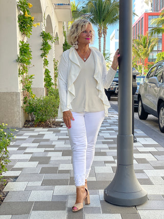 CAROLINE CREAM RUFFLE SWEATER