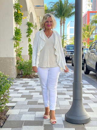 CAROLINE CREAM RUFFLE SWEATER