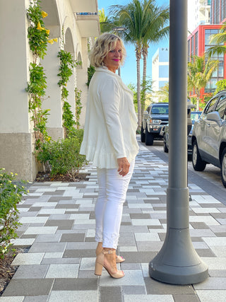 CAROLINE CREAM RUFFLE SWEATER