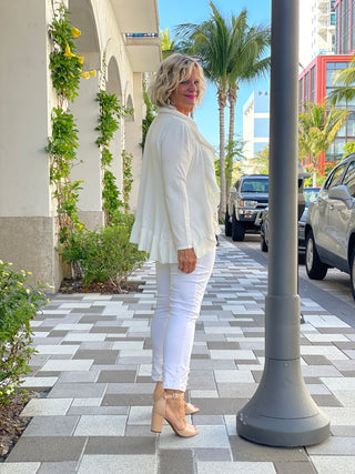 CAROLINE CREAM RUFFLE SWEATER
