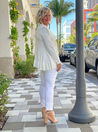 CAROLINE CREAM RUFFLE SWEATER