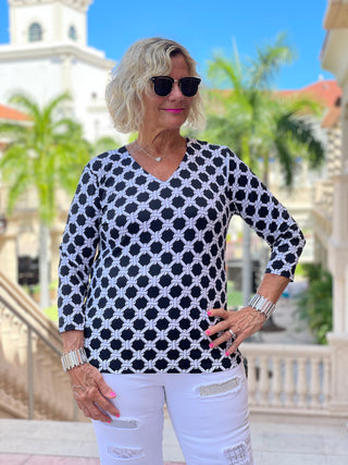 TINSLEY V NECK TOP
