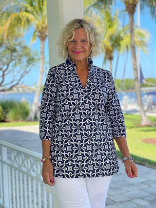BRIGHTEN BLUE TUNIC - Cathys Place