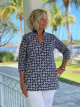 BRIGHTEN BLUE TUNIC - Cathys Place