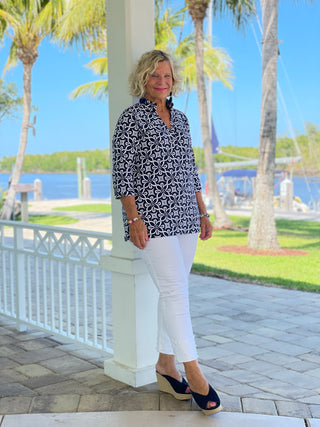 BRIGHTEN BLUE TUNIC - Cathys Place