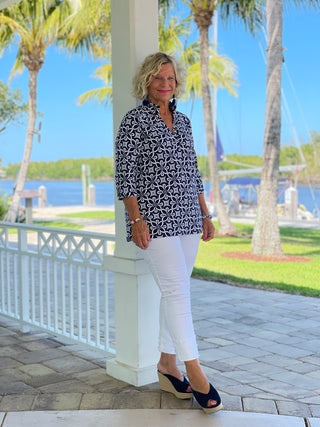 BRIGHTEN BLUE TUNIC - Cathys Place