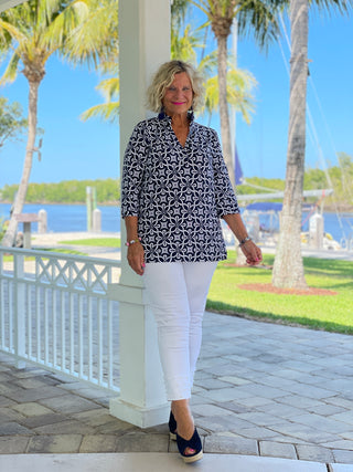 BRIGHTEN BLUE TUNIC - Cathys Place
