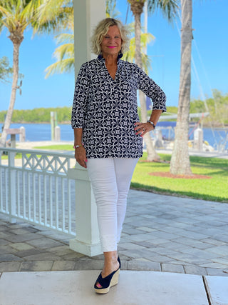 BRIGHTEN BLUE TUNIC - Cathys Place