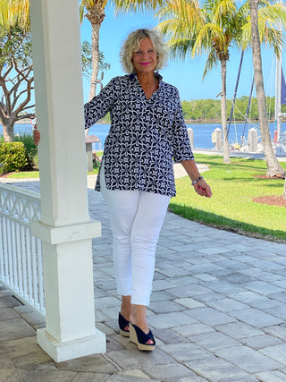 BRIGHTEN BLUE TUNIC - Cathys Place