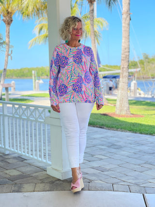 PINK PINEAPPLE DREAM THUMB HOLE TOP