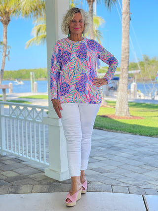 PINK PINEAPPLE DREAM THUMB HOLE TOP