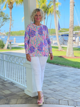 PINK PINEAPPLE DREAM THUMB HOLE TOP
