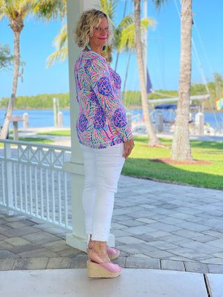 PINK PINEAPPLE DREAM THUMB HOLE TOP
