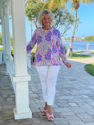 PINK PINEAPPLE DREAM THUMB HOLE TOP
