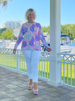 PINK PINEAPPLE DREAM THUMB HOLE TOP