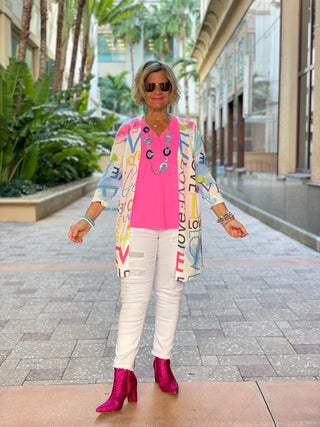 HOT PINK TAILORED V