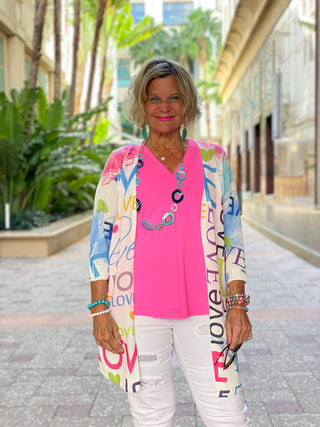 HOT PINK TAILORED V