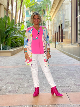 HOT PINK TAILORED V