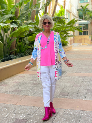 HOT PINK TAILORED V