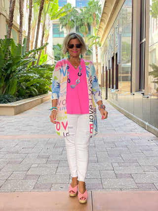 HOT PINK TAILORED V