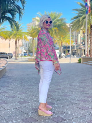 EMILY PINK PALM GROVE PONCHO - Cathys Place