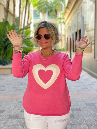 PINK HEART SWEATER