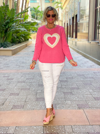 PINK HEART SWEATER