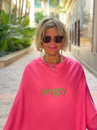 PREPPY PINK PONCHO