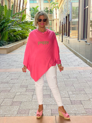 PREPPY PINK PONCHO