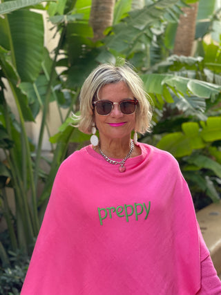 PREPPY PINK PONCHO