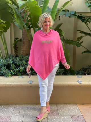 PREPPY PINK PONCHO