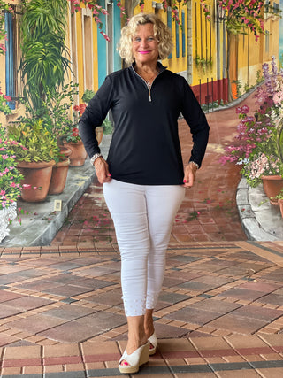 BLACK ZIPPER TOP