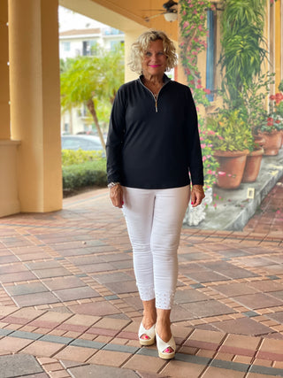 BLACK ZIPPER TOP