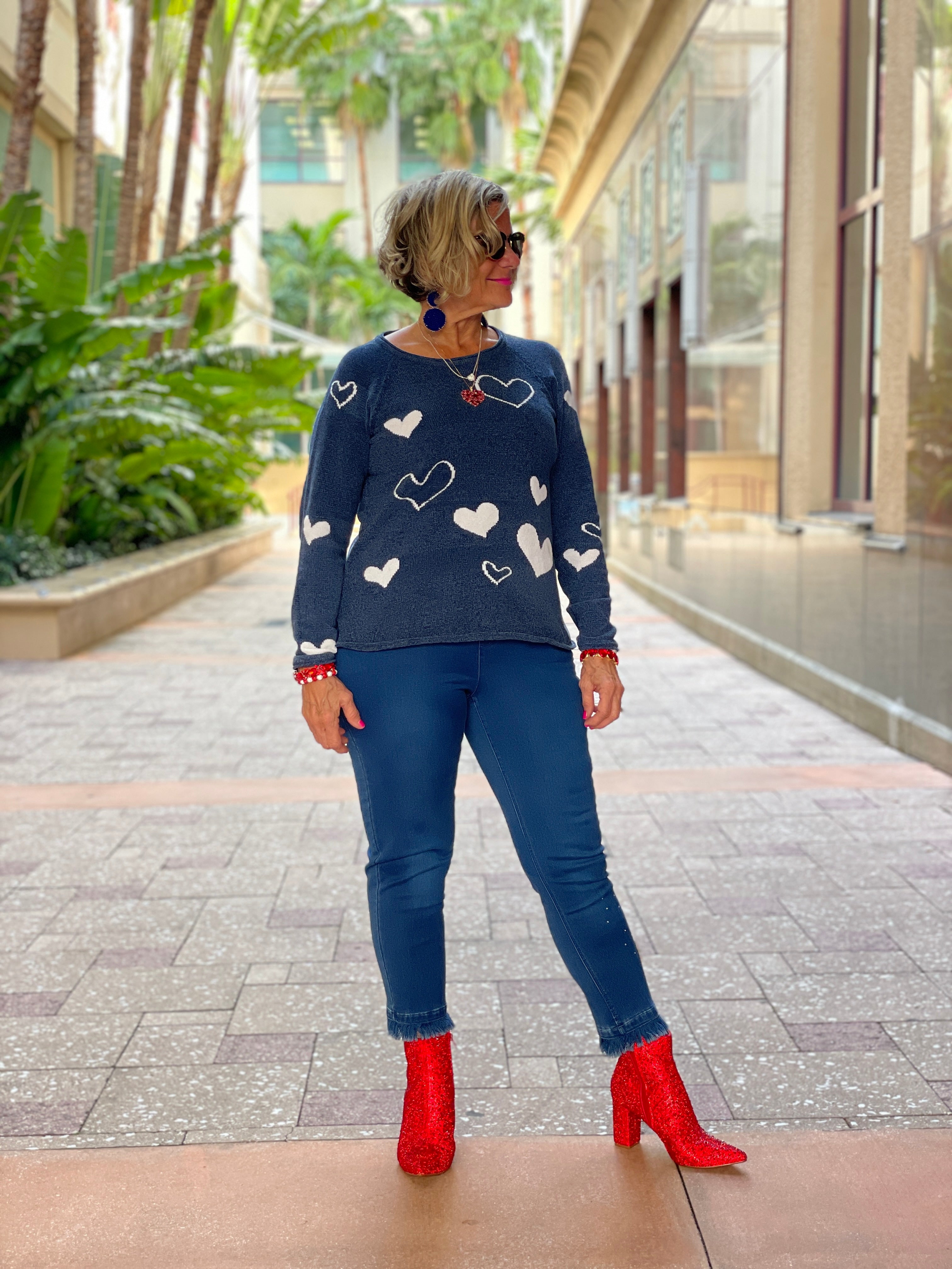 Navy blue chenille sweater hot sale